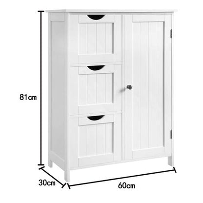 Bathroom Storage Cabinet - Multipurpose Cabinet with 3 Large Drawers and 1 Adjustable Shelf