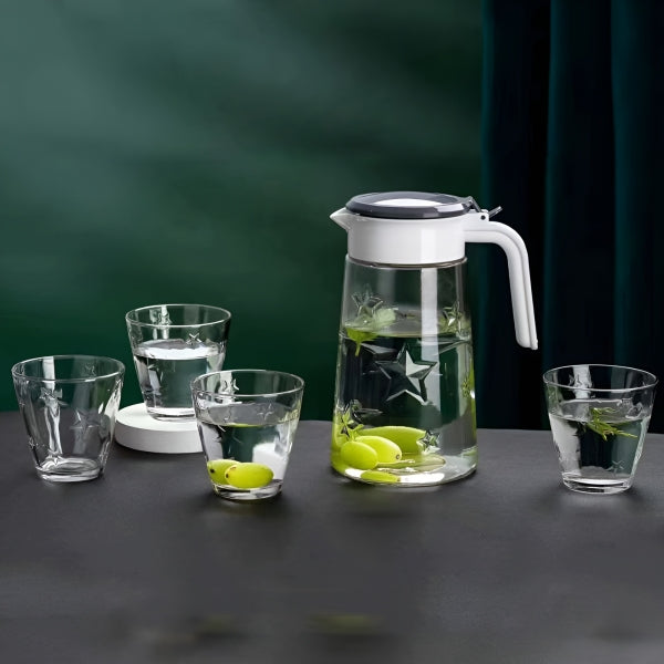 Water Set - Beautiful Homeware 5 Piece Glass and Jug Set