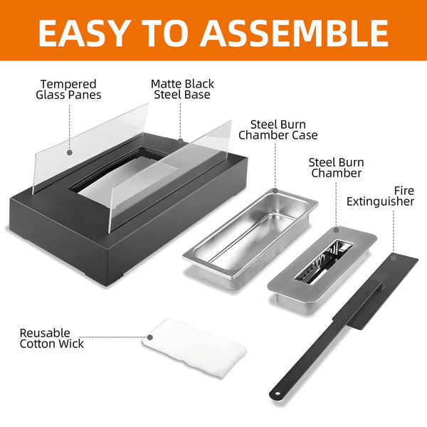 Bio-Ethanol Fireplace - Portable Indoor Outdoor Mini Tabletop Bio-Ethanol Fireplace
