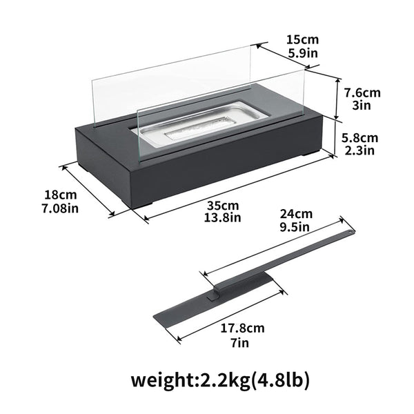 Bio-Ethanol Fireplace - Portable Indoor Outdoor Mini Tabletop Bio-Ethanol Fireplace