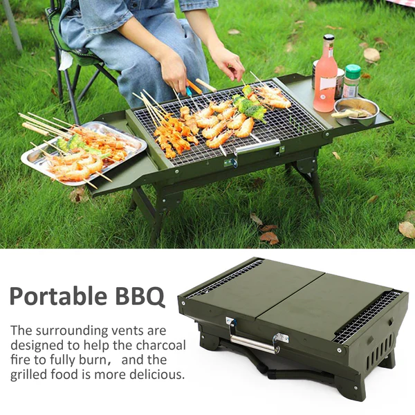 Portable Camping Grill - Lifestyle Camping Outdoor Collapsible Portable Charcoal Grill