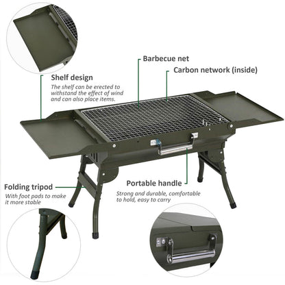 Portable Camping Grill - Lifestyle Camping Outdoor Collapsible Portable Charcoal Grill