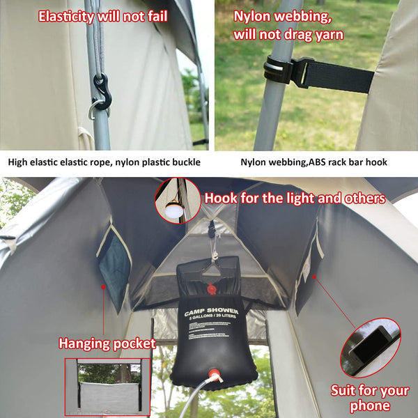 Camping Shower Tent - Practical Convenient Portable Camping Shower Tent with Storage Bag and Shower Bag