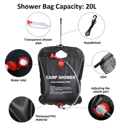 Camping Shower Tent - Practical Convenient Portable Camping Shower Tent with Storage Bag and Shower Bag