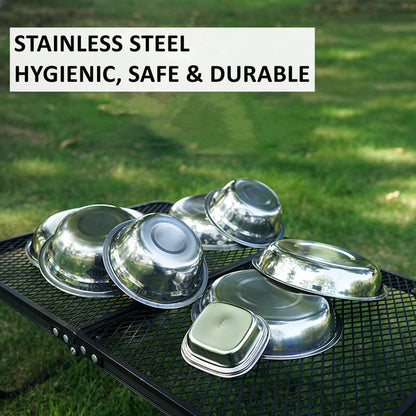 Camping Tableware Set - Portable Set of 22 Stainless Steel Camping Tableware