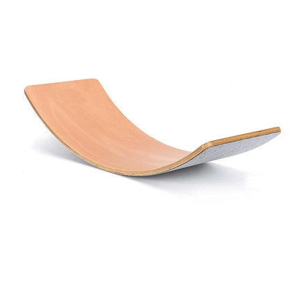 Children's Balance Board - Natural Wood Colour Curvy Wooden Children's Balance Wobble Board