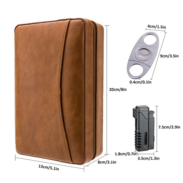 Cigar Humidor Set - Cigar Humidor Leather with Cigar Accessories