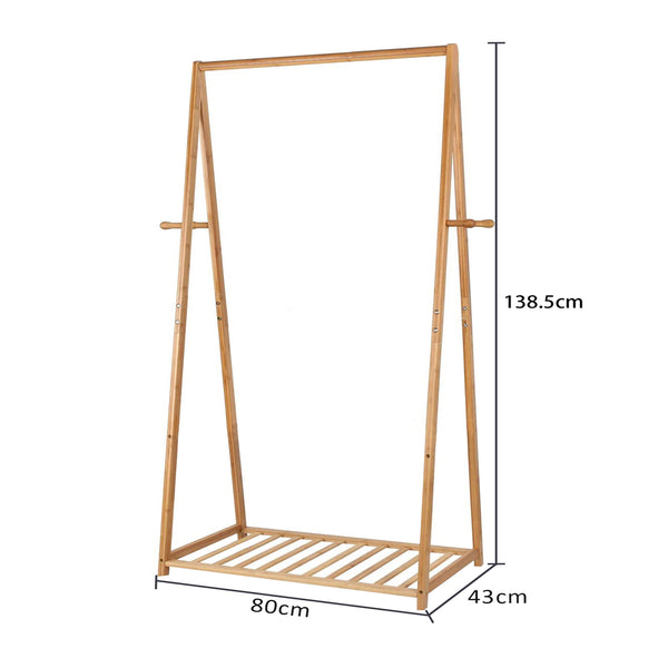 Clothes Hanger Coat Rack - Multifunctional Shelf Standing Bamboo Clothes Hanger Coat Rack