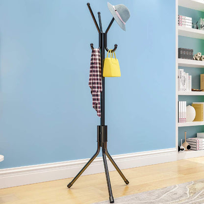 Hook Clothes Hanger - Freestanding Entryway Hook Clothes Hanger (with White Caps)