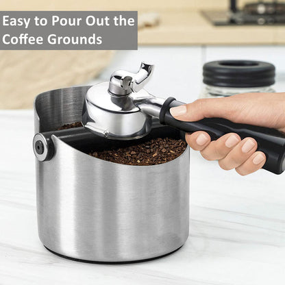 Coffee Knock Box - Durable Shock-Absorbing Steel Reinforced Knock Box with Removable Knock Bar and Non-Slip Rubber Base