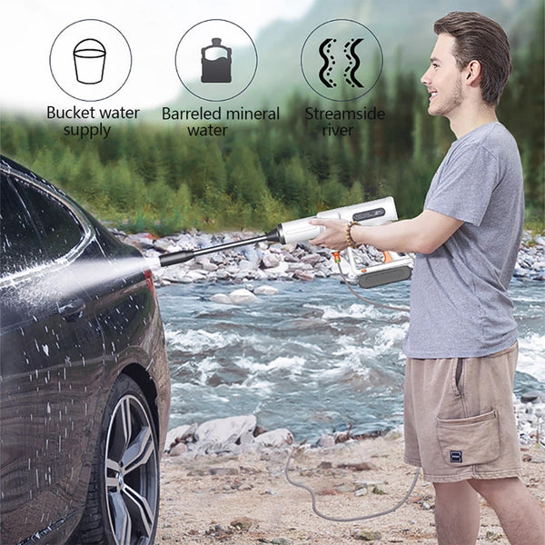 Cordless Pressure Washer - Multifunction High Pressure Car Washer Water Gun Rechargeable Lithium-Ion Battery with Accessories