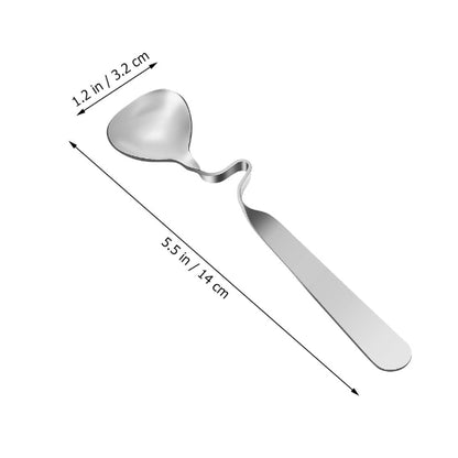 Curved Handle Spoons - Set of 6 Stainless Steel Curved Handle Stirring Twist Dessert Coffee Spoons