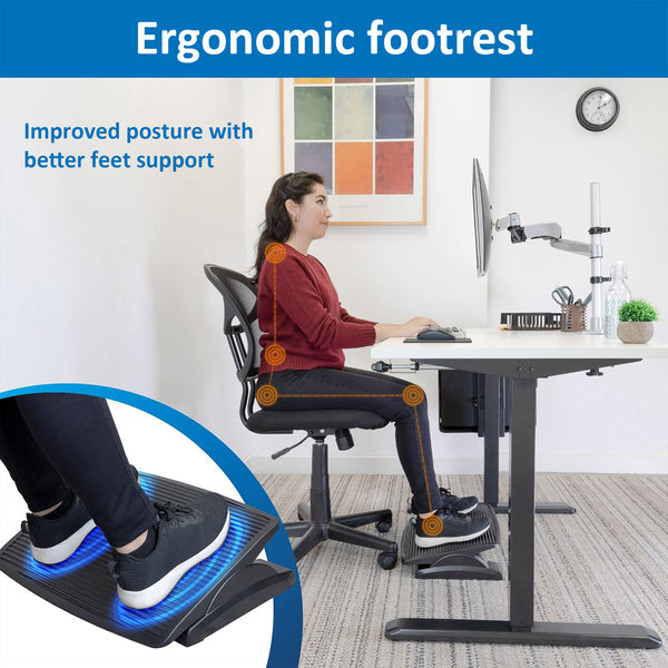 Desk Foot Rest - Anti-skid Adjustable Footstool Under Desk Foot Rest Office Stool