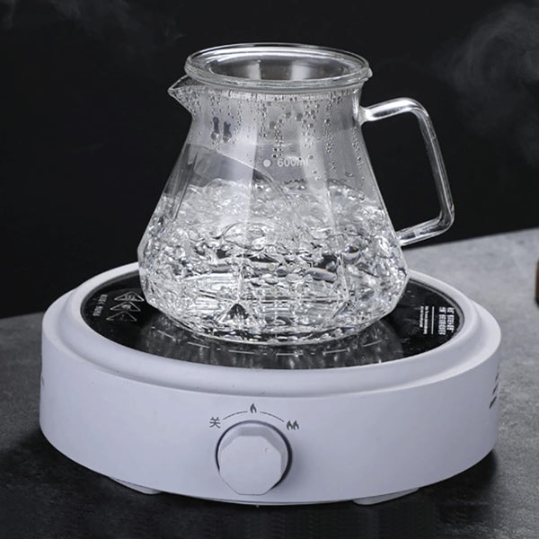 Borosilicate Glass Pot - Diamond Fashion Design Borosilicate Glass Carafe Pot with Lid - 600ml