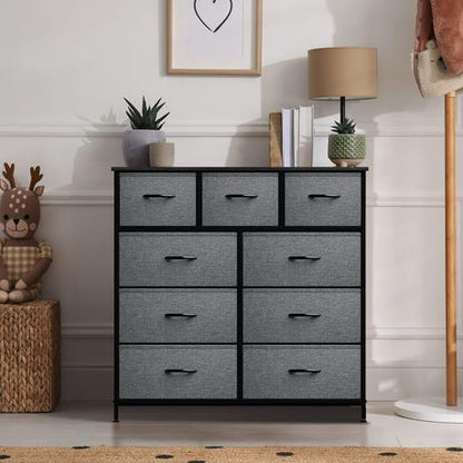 Dresser with 9 Drawers - Furniture Storage Chest Tower Unit Dresser with 9 Drawers