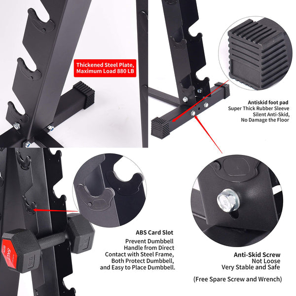 Dumbbell Storage Rack - 6 Tier A Type Triangular Weightlifting Dumbbell Storage Rack