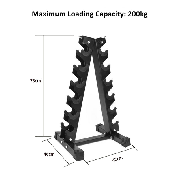 Dumbbell Storage Rack - 6 Tier A Type Triangular Weightlifting Dumbbell Storage Rack