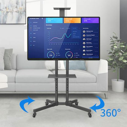 TV Monitor Stand - Economical Series TV Cart Mobile TV Stand with Rolling Casters and Shelf