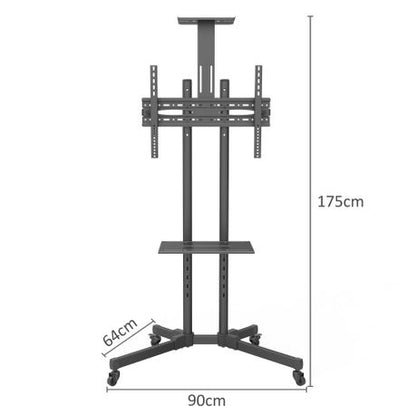 TV Monitor Stand - Economical Series TV Cart Mobile TV Stand with Rolling Casters and Shelf