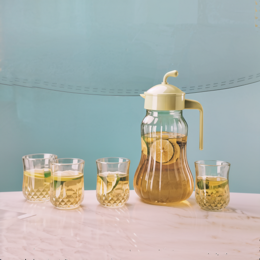 Water Set - Elegant Homeware 5 Piece Glass and Jug Set