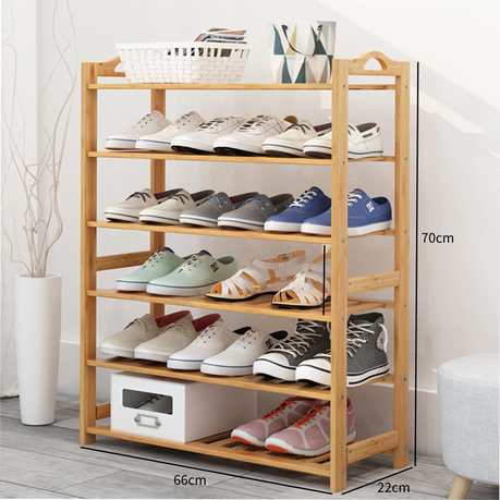 Shoe Storage Rack - Entryway Shelf Free Stand Rack Shoe Bamboo Storage Organizer