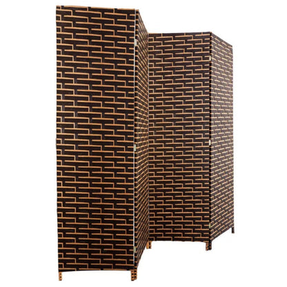 Partition Room Divider - Folding Hand-Woven Rattan 4 Panel Privacy Screen Room Divider