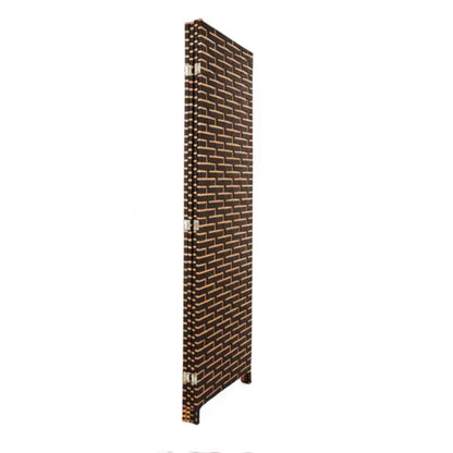 Partition Room Divider - Folding Hand-Woven Rattan 4 Panel Privacy Screen Room Divider