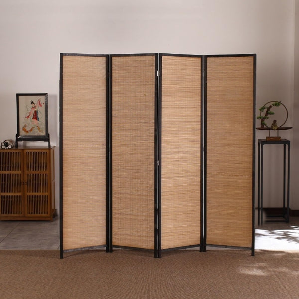 Partition Room Divider - Folding Modern Simplicity Bamboo 4 Panel Screen Room Divider