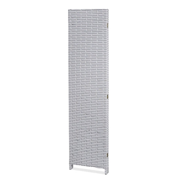 Partition Room Divider - Folding Plastic White and Grey 4 Panel Privacy Screen Room Divider