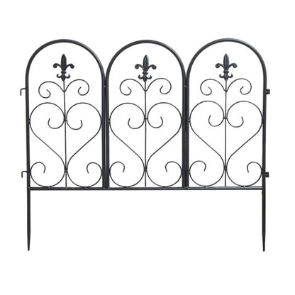 Garden Fence Panels - Set of 5 Vintage Style Decorative Garden Fence Panels