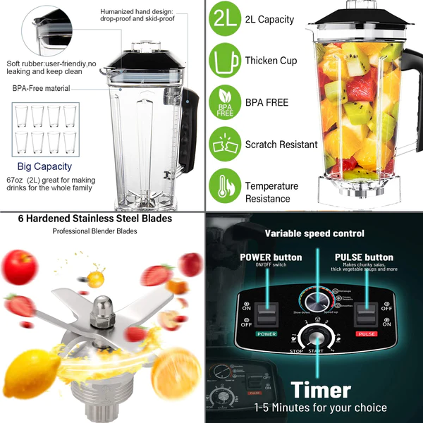 High Speed Blender - Countertop Home Kitchen High Speed Blender