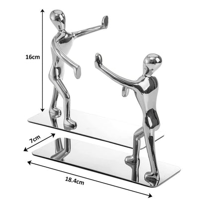 Home Decor Bookends - Silver Zinc Alloy Metal Home DÃ©cor Man Figures Bookends