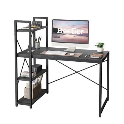 Modern Simple Style PC Table - Home Office Desk with Storage Shelves Writing Table