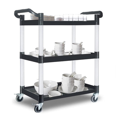 Household Pull Utility Cart - Multi-Purpose 3 Tier Household Utility Food Serving Cart Trolley On Wheels