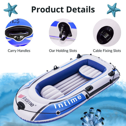 PVC Inflatable Fishing Boat Kayak Rubber Boat Canoe with Oars, Air Pump and Accessories