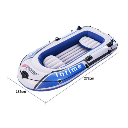 PVC Inflatable Fishing Boat Kayak Rubber Boat Canoe with Oars, Air Pump and Accessories