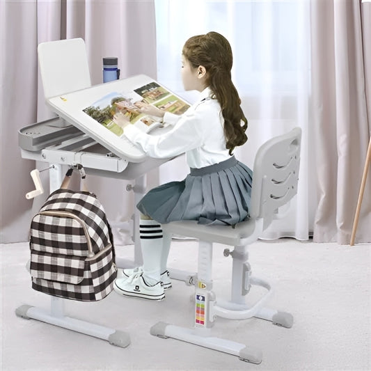 Kids Lift Learning Table and Chair - Ergonomic Design Kid's Tilting Lift Learning Table and Chair