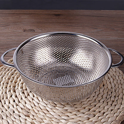 Stainless Steel Colander - Kitchen Colander Stainless Steel Strainer Drainer Basket with 2 Handles (22cm)