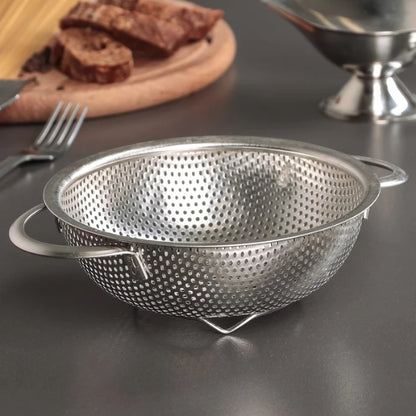 Stainless Steel Colander - Kitchen Colander Stainless Steel Strainer Drainer Basket with 2 Handles (22cm)