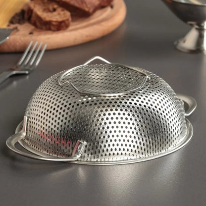 Stainless Steel Colander - Kitchen Colander Stainless Steel Strainer Drainer Basket with 2 Handles (22cm)