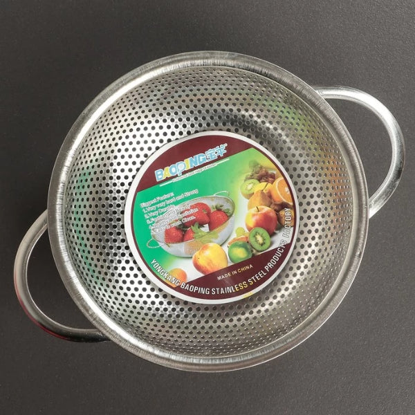 Stainless Steel Colander - Kitchen Colander Stainless Steel Strainer Drainer Basket with 2 Handles (22cm)