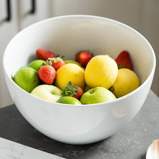 Large Round Shape White Porcelain Serving Bowl