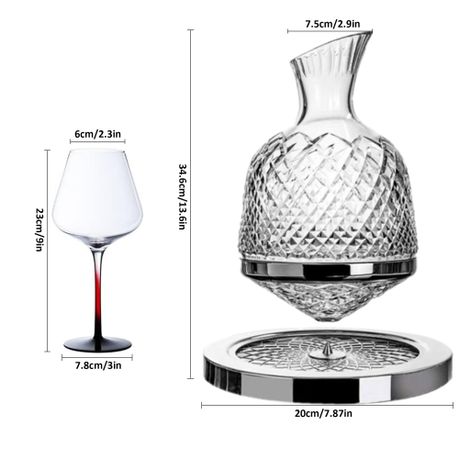 Elegant Decanter Set - Luxurious Rotating Wine Creative Decanter with Base and Glasses