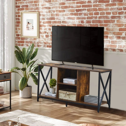 TV Stand Cabinet - Luxury Rustic Brown Wood Wooden TV Stand Cabinet