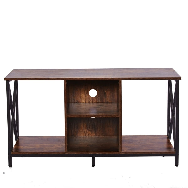 TV Stand Cabinet - Luxury Rustic Brown Wood Wooden TV Stand Cabinet