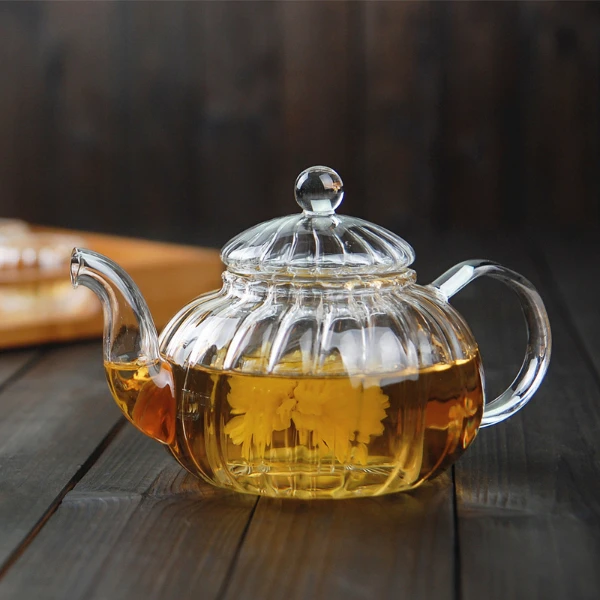 Borosilicate Glass Teapot - Vintage-Inspired 600ml Borosilicate Glass Teapot