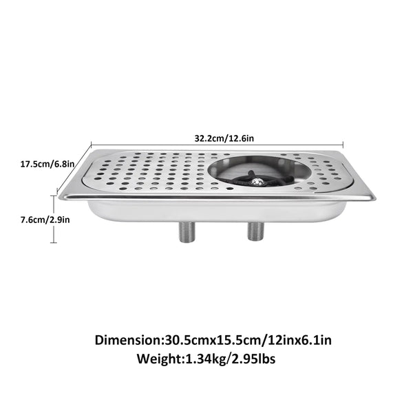 High Pressure Glass Rinser - Medium Commercial Countertop Stainless Steel Glass Washer High Pressure Cup Rinser