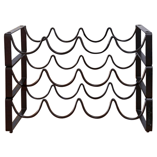 Metallic Wine Rack - Metallic Countertop Stackable Bottle Wine Rack for 12 Botles