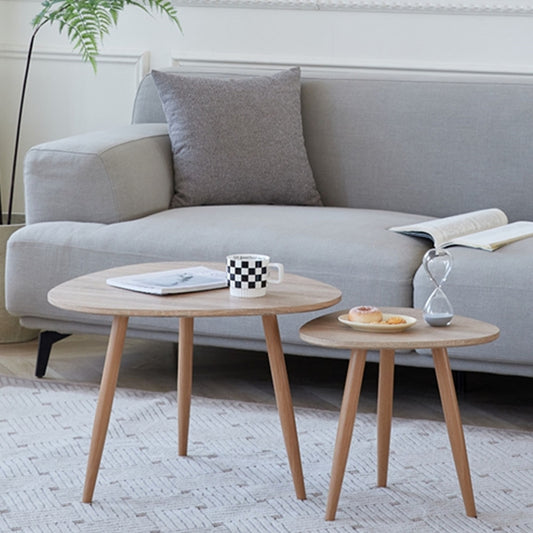 Nesting Coffee Tables - Modern PVC Laminated Wood Nesting Coffee Table Set