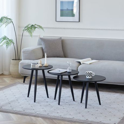 Tripple Coffee Table Set - Modern Round 3 Piece Coffee Table